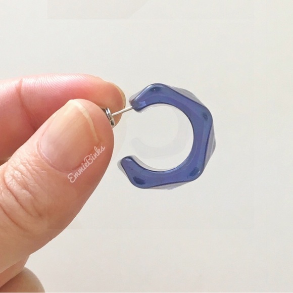 ✨3for$38 New Zara Translucent Chunky Hoop Ball Back Earrings - Picture 4 of 16